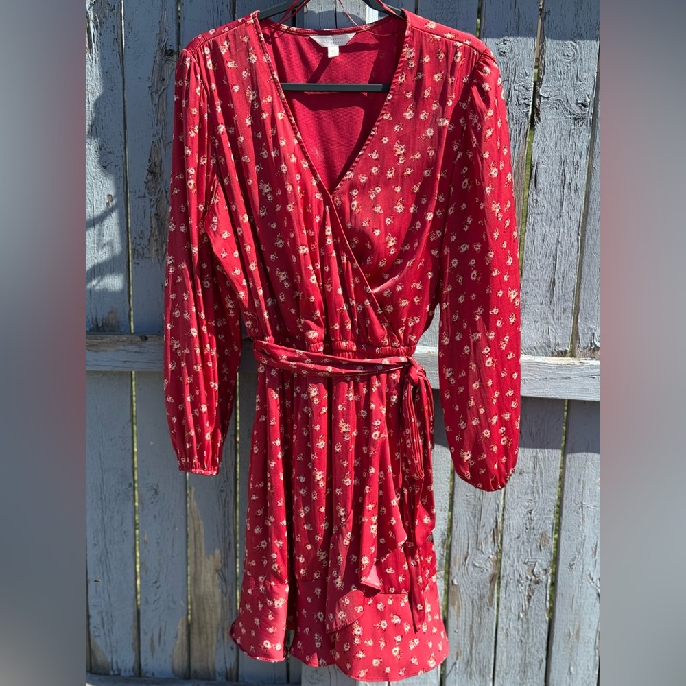 LC Lauren Conrad Wrap Dress XL Women’s X-Large Tie Waist Boho Spring Easter